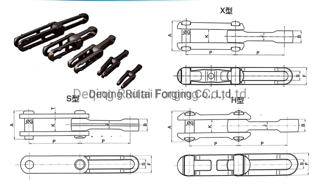 Rivetless Forged Conveyor Chain X458 Chain Steel Forging Chain Steel Detachable Chain with Forged Machinery Parts Machining Metal Chain for Painting Line System